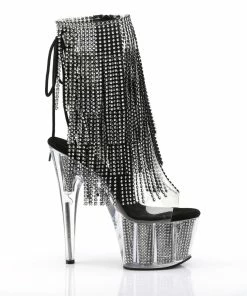 Pleaser Shoes By Pleaser USA Booties And Ankle High Boots ADORE-1017SRS Pleaser Shoes Sexy Platform Rhinestone Fringe Stripper Shoe