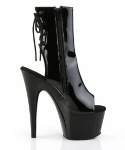 Pleaser Shoes By Pleaser USA Booties And Ankle High Boots ADORE-1018 Pleaser Shoes Black Patent Platform Stripper Boot