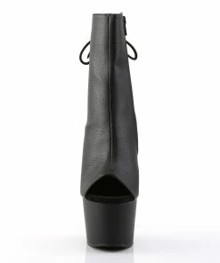 Pleaser Shoes By Pleaser USA ADORE-1018 Pleaser Shoes Black Vegan Platform Ankle Pole Dancing Boot