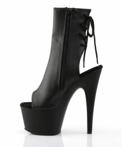 Pleaser Shoes By Pleaser USA ADORE-1018 Pleaser Shoes Black Vegan Platform Ankle Pole Dancing Boot