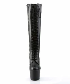 Pleaser Shoes By Pleaser USA ADORE-2023 Pleaser Shoes Black Vegan Knee High Stripper Boot Knee High And Mid Calf Boots