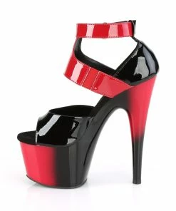 Pleaser Shoes By Pleaser USA ADORE-700-16 Pleaser Shoes Black Red Platform Stripper Shoes