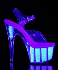 Pleaser Shoes By Pleaser USA ADORE-708UVG Pleaser Shoes Glow Under Blacklight Platform Stripper Shoe 7 Inch Heels
