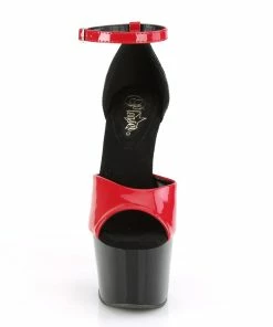 Pleaser Shoes By Pleaser USA ADORE-789 Black And Red Platform Exotic Dancer Shoe 7 Inch Heels