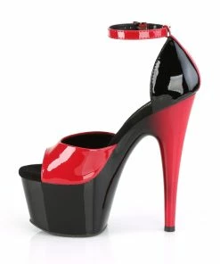 Pleaser Shoes By Pleaser USA ADORE-789 Black And Red Platform Exotic Dancer Shoe 7 Inch Heels