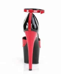 Pleaser Shoes By Pleaser USA ADORE-789 Black And Red Platform Exotic Dancer Shoe 7 Inch Heels