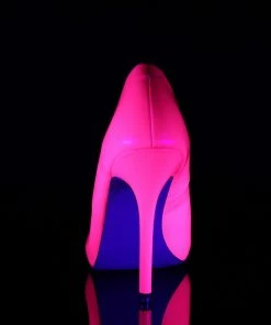 Pleaser Shoes By Pleaser USA AMUSE-20 Pleaser Shoes Neon PIink Blacklight Reactive Pumps Halloween Costume Footwear