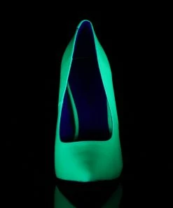 Pleaser Shoes By Pleaser USA AMUSE-20 Pleaser Shoes Neon Green Hidden Platform Pump