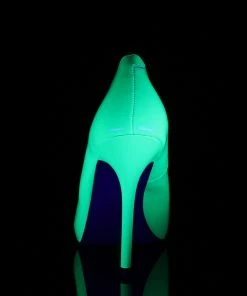 Pleaser Shoes By Pleaser USA AMUSE-20 Pleaser Shoes Neon Green Hidden Platform Pump