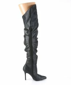 Pleaser Shoes By Pleaser USA Halloween Costume Footwear CLASSIQUE-3011 Pleaser Shoes Thigh High Scrunch Sexy Boot