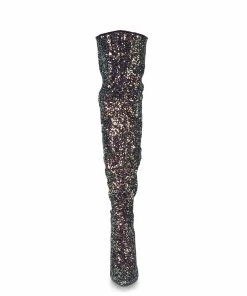 Pleaser Shoes By Pleaser USA Thigh High Boots COURTLY-3015 Pleaser Shoes Glittery Thigh High Sexy Boot