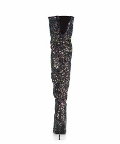Pleaser Shoes By Pleaser USA Thigh High Boots COURTLY-3015 Pleaser Shoes Glittery Thigh High Sexy Boot
