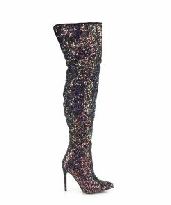 Pleaser Shoes By Pleaser USA Thigh High Boots COURTLY-3015 Pleaser Shoes Glittery Thigh High Sexy Boot