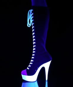 Pleaser Shoes By Pleaser USA Knee High And Mid Calf Boots DELIGHT-2000SK-02 Pleaser Shoes Knee High Platform Sneaker Boot