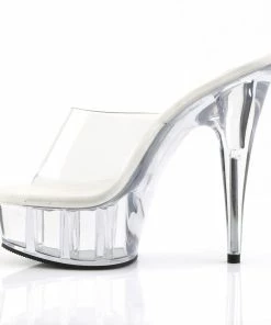 Pleaser Shoes By Pleaser USA DELIGHT-601 Pleaser Shoes Clear Pole Dancing Shoes 6 Inch Heels