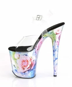 Pleaser Shoes By Pleaser USA FLAMINGO-808MRP Pleaser Shoes Metallic Rose Platform Exotic Dancer Shoe 8 Inch Heels