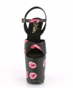Pleaser Shoes By Pleaser USA FLAMINGO-809KISSES Pleaser Shoes Lip Print Sexy Stripper Sandal 8 Inch Heels