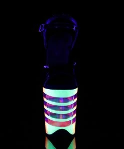 Pleaser Shoes By Pleaser USA FLAMINGO-809UVLN Pleaser Shoes Clearane UV Reactive Exotic Dancer Shoes