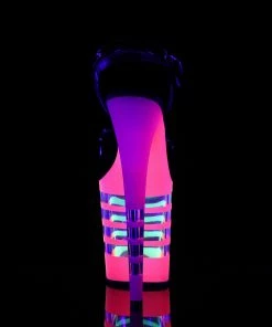 Pleaser Shoes By Pleaser USA FLAMINGO-809UVLN Pleaser Shoes Clearane UV Reactive Exotic Dancer Shoes