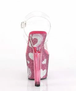 Pleaser Shoes By Pleaser USA 7 Inch Heels LOVESICK-708HEART Pleaser Shoes Rhinestone Platform Pole Dancing Shoes