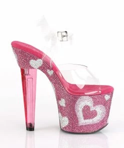 Pleaser Shoes By Pleaser USA 7 Inch Heels LOVESICK-708HEART Pleaser Shoes Rhinestone Platform Pole Dancing Shoes