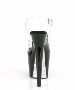 Pleaser Shoes By Pleaser USA LOVETHORN-708CRS Pleaser Shoe Clearance Rhinestone Rose Thorn Stripper Shoe 7 Inch Heels