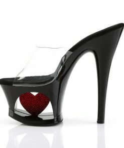Pleaser Shoes By Pleaser USA MOON-701HRS Pleaser Shoes Unique Platform Stripper Slide Sandal 7 Inch Heels