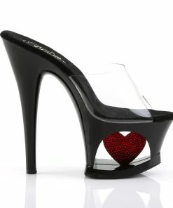 Pleaser Shoes By Pleaser USA MOON-701HRS Pleaser Shoes Unique Platform Stripper Slide Sandal 7 Inch Heels