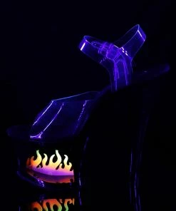 Pleaser Shoes By Pleaser USA MOON-708FLM Pleaser Shoes Clearance Flame Cut Out Platform Stripper Shoe