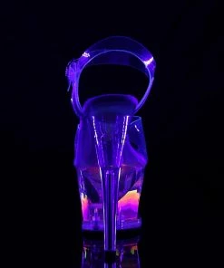 Pleaser Shoes By Pleaser USA MOON-708FLM Pleaser Shoes Clearance Cut Out Blacklight Flame Stripper Shoe
