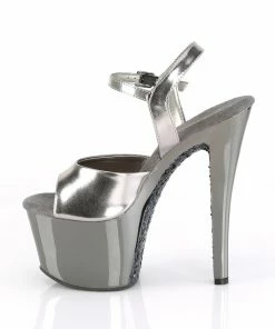 Pleaser Shoes By Pleaser USA SKY-309TTG Pewter Platfrom Exotic Dancer Shoe 7 Inch Heels