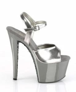 Pleaser Shoes By Pleaser USA SKY-309TTG Pewter Platfrom Exotic Dancer Shoe 7 Inch Heels