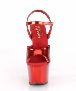 Pleaser Shoes By Pleaser USA SKY-309TTG Metallic Red Platform Stripper Shoes