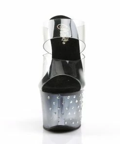 Pleaser Shoes By Pleaser USA STARDUST-702T Black Tinted Platform Stripper Shoes