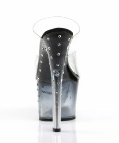 Pleaser Shoes By Pleaser USA STARDUST-702T Black Tinted Platform Stripper Shoes