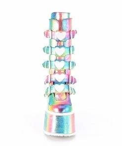 SWING-230 Demonia Shoes Platform Rainbow Festival Boot Booties And Ankle High Boots