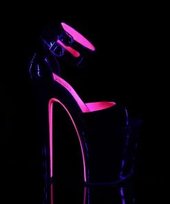 Pleaser Shoes By Pleaser USA XTREME-875TT Pleaser Shoes Blacklight Trimmed Exotic Dancer Shoe