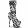 Pleaser Shoes By Pleaser USA ADORE-1002DP Pleaser Shoes Money Print Stripper Bootie