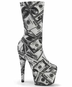 Pleaser Shoes By Pleaser USA ADORE-1002DP Pleaser Shoes Money Print Stripper Bootie