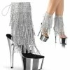 Pleaser Shoes By Pleaser USA ADORE-1017RSF Pleaser Shoes Rhinestone Fringe Pole Dancing Boots