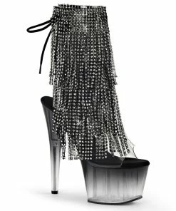 Pleaser Shoes By Pleaser USA Booties And Ankle High Boots ADORE-1017RSFT Pleaser Shoes Rhinestone Fringe Sexy Boot