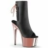Pleaser Shoes By Pleaser USA ADORE-1018 Pleaser Shoes Rose Gold Chrome Platform Stripper Boots Booties And Ankle High Boots