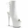 Pleaser Shoes By Pleaser USA ADORE-1018 Pleaser Shoes White Vegan Ankle High Exotic Dancer Boots
