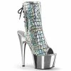 Pleaser Shoes By Pleaser USA ADORE-1018HG Pleaser Shoes Sexy Silver Platform Stripper Boots