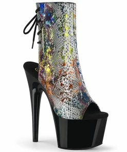 Pleaser Shoes By Pleaser USA ADORE-1018SP Pleaser Shoes Snake Print Stripper Boot With Hidden Pocket Booties And Ankle High Boots