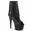 Pleaser Shoes By Pleaser USA Booties And Ankle High Boots ADORE-1019 Pleaser Shoes Faux Leather Fringe Ankle High Stripper Boot
