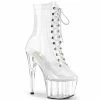 Pleaser Shoes By Pleaser USA Booties And Ankle High Boots ADORE-1020C Pleaser Shoes Clear High Stripper Shoes