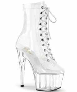 Pleaser Shoes By Pleaser USA Booties And Ankle High Boots ADORE-1020C Pleaser Shoes Clear High Stripper Shoes
