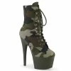 Pleaser Shoes By Pleaser USA ADORE-1020CAMO Pleaser Shoes Ankle High Platform Boot
