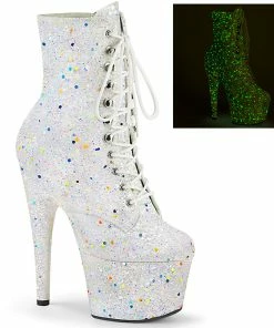 Pleaser Shoes By Pleaser USA ADORE-1020GDLG Pleaser Shoes Glittery Platform 7 Inch Stripper Boot